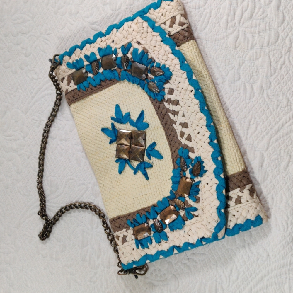 Boho Weaved & Embroidered Crossbody Bag